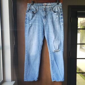 Distressed Levi's Jeans Women's Denizen Size 14 32 Waist Modern Slim Stretch